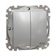Mecanism intrerupator dublu 10A Schneider, incastrat, aluminiu, IP44, Sedna Design, SDD213105