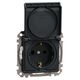 Mecanism priza 2P+E Schneider, cu obturatoare si capac, incastrat, antracit, IP44, Sedna Design, SDD214023