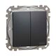 Mecanism intrerupator dublu 10A Schneider, incastrat, antracit, IP44, Sedna Design, SDD214105