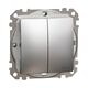 Mecanism intrerupator dublu 10A Schneider, incastrat, aluminiu patinat, IP44, Sedna Design, SDD270105