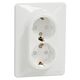 Priza 2P+E Schneider, dubla, incastrat, alb, Sedna Design, SDD311221