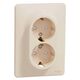 Priza 2P+E Schneider, dubla, incastrat, bej, Sedna Design, SDD312221