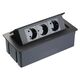 Multipriza 3 posturi GTV, 3x2P+E, rabatabila, negru, 16A, AE-PBSC3GS-20NN
