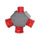 Priza/stecher combinat trifazic/trifazic F-ELEKTRO, IP44, mobil, 3P+N+E, 16A/32A, Polybox, F3.0601