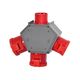Priza/stecher combinat trifazic/trifazic F-ELEKTRO, IP44, mobil, 3P+N+E, 16A/32A, Polybox, F3.0619