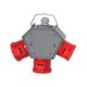 Priza combinata trifazica/trifazica F-ELEKTRO, IP44, mobil, 3P+N+E;schuko, 32A, Polybox, F3.0622