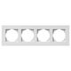 Rama decorativa aparataj unitar TEM, orizontala, 4 posturi, alb, Logiq Flat, OF40PW