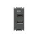 Priza modulara USB TEM, antracit, 1M, tip A/C, dubla, 3A, Modul, EM69AT