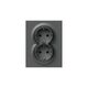 Priza 2P+E TEM, dubla, incastrata, antracit, Logiq, VQ16ATF