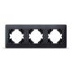 Rama decorativa aparataj unitar Videx, orizontala, 3 posturi, negru grafit, plastic