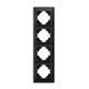 Rama decorativa aparataj unitar Videx, verticala, 4 posturi, negru grafit, plastic