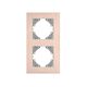 Rama decorativa aparataj unitar Videx, verticala, 2 posturi, roz, aluminiu