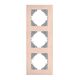 Rama decorativa aparataj unitar Videx, verticala, 3 posturi, roz, aluminiu