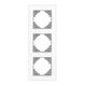 Rama decorativa aparataj unitar Videx, verticala, 3 posturi, alb, sticla