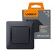 Intrerupator dublu Videx, incastrat, negru grafit, IP20, VF-BNSW2-BG