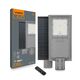 Corp de iluminat stradal LED, echipat cu panou fotovoltaic si telecomanda, senzor de prezenta, 20W, gri, 5000K, IP65, VL-SLSO, Videx