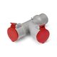 Priza combinat trifazica/trifazica Scame, IP44, mobila, 3P+N+E, 16A, 600.2005-064
