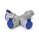 Priza combinat monofazica/monofazica Scame, IP44, mobila, 2P+E, 16A, 600.3005-062