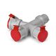 Priza combinat trifazica/trifazica Scame, IP44, mobila, 3P+E, 16A, 600.3005-063