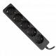 Prelungitor 5 posturi TED, 2P+E, 3 metri, negru, 16A