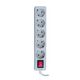 Prelungitor 3 posturi TED, 2P+E, intrerupator, 3 metri, alb, 16A
