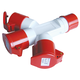 Priza combinat trifazica/trifazica Tracon, IP44, mobila, 3P+N+E, 16A, TICS-1024