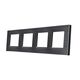 Rama decorativa aparataj unitar Luxion, orizontala, 4 posturi, negru, aluminiu, LX-M2-4FB-FL