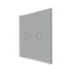 Panou intrerupator dublu TOUCH, sticla, gri, Luxion