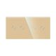 Panou intrerupator dublu+dublu TOUCH, sticla, auriu, Luxion