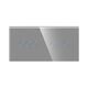 Panou intrerupator triplu+dublu TOUCH, sticla, gri, Luxion
