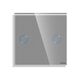 Panou intrerupator dublu mini TOUCH, sticla, gri, Luxion