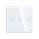 Panou intrerupator triplu mini TOUCH, sticla, alb, Luxion