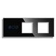 Panou intrerupator cu variator+priza +priza TOUCH, sticla, negru, Luxion