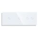 Panou intrerupator simplu+simplu+dublu TOUCH, sticla, alb, Luxion