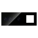 Panou intrerupator dublu+simplu+priza TOUCH, sticla, negru, Luxion